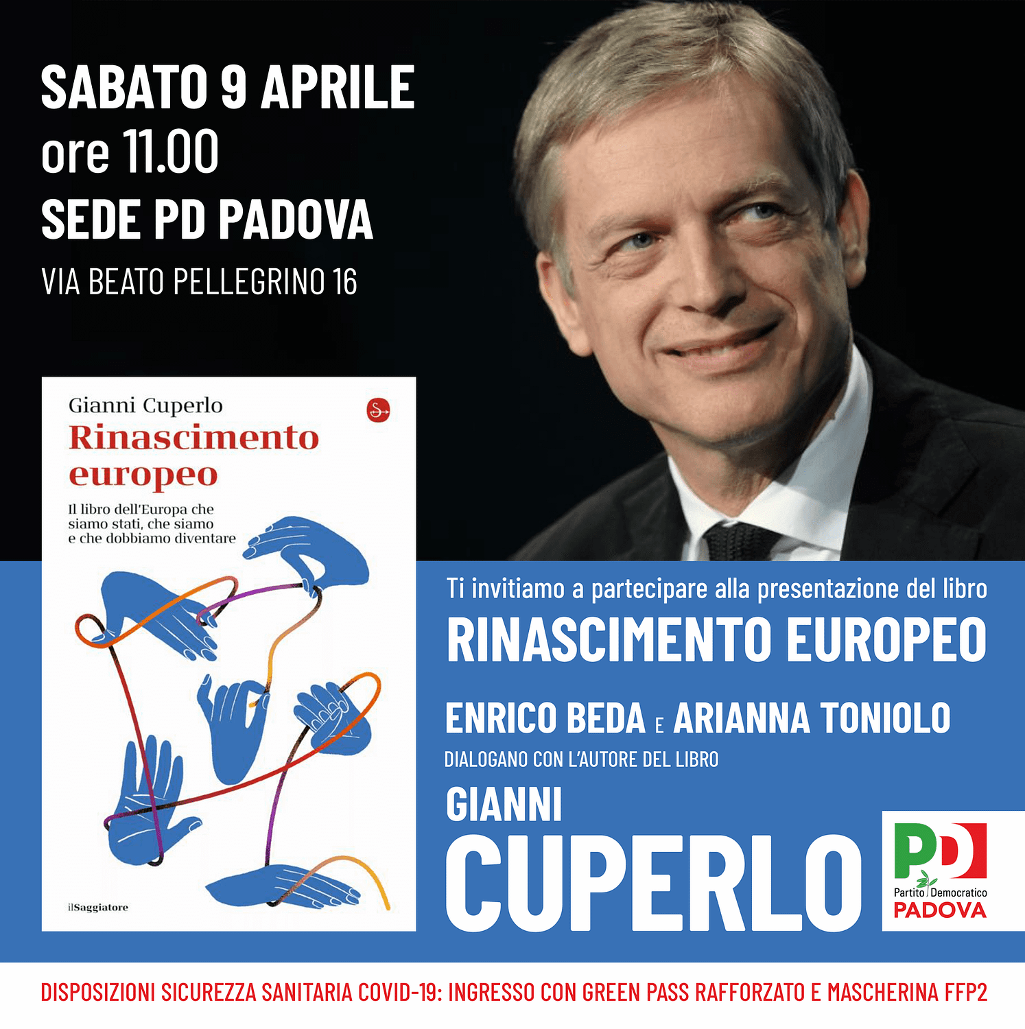 Gianni Cuperlo a Padova. Presentazione del libro Rinascimento europeo